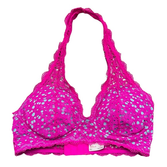 Flirtitude Large Pink With blue interior Bralette Large - Picture 1 of 5